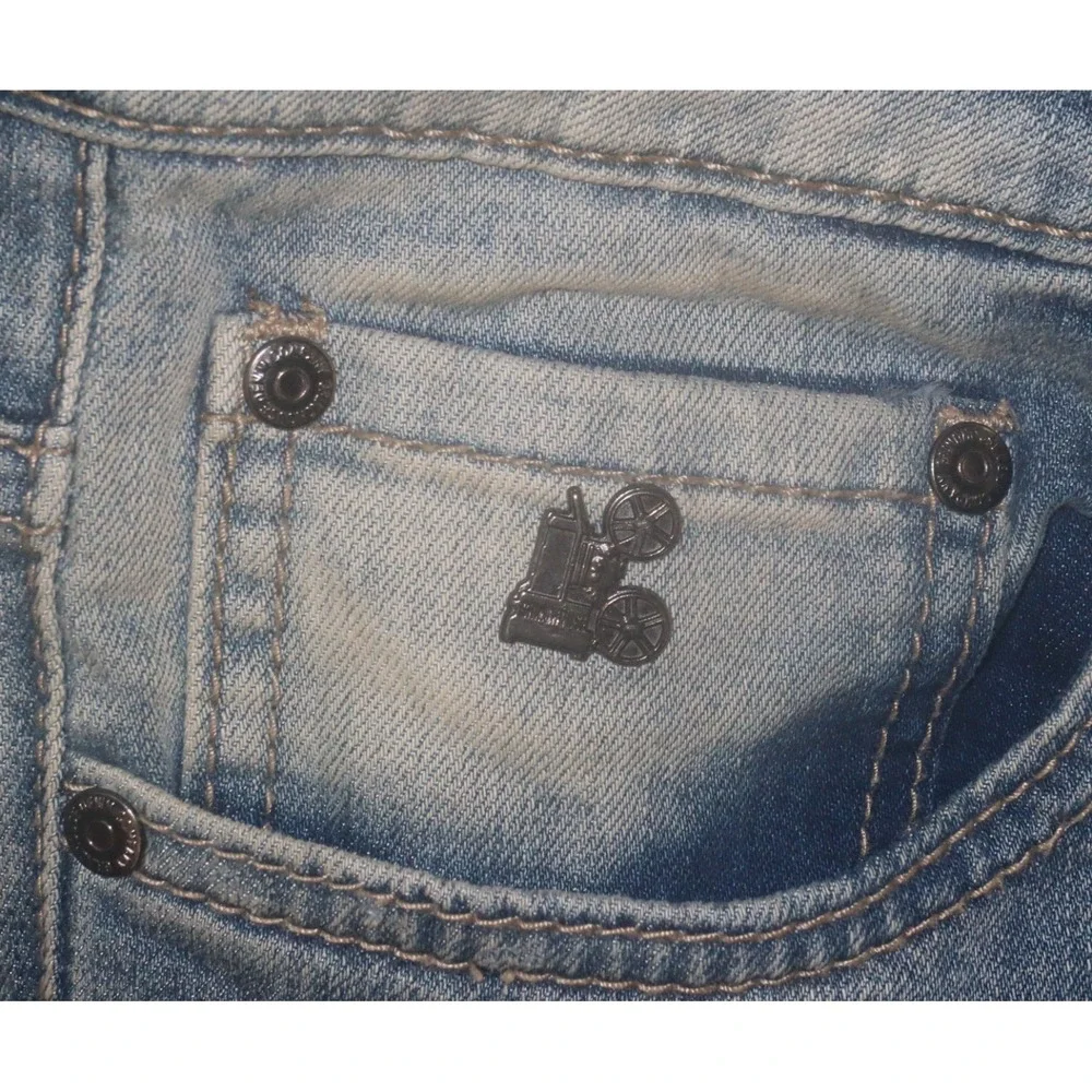 Grindhouse Men's Patchwork Denim Shorts Blue Cotton Polyester Pockets 36 medium